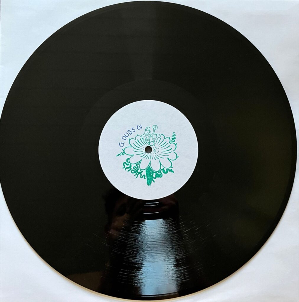 G.DUBS 01 dubplate on a white sleeve